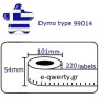 Dymo Αυτοκόλλητες Θερμικές  Ετικέτες 101x54mm (220 ετικέτες ανά τεμάχιο)