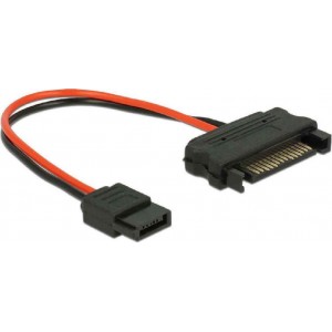 DeLock 15-Pin Sata male - 6-Pin Sata female Cable 0.1m