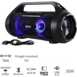 Akai ABTS-50 Ηχείο Bluetooth 30W TWS / USB / SD / AUX-IN / IPX5 Akai ABTS-50 Ηχείο Bluetooth 30W TWS / USB / SD / AUX-IN / IPX5