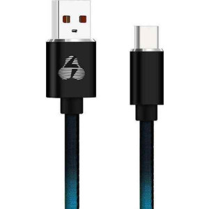 Powertech Braided USB 2.0 Cable Type-C male - USB-A male Μπλε 1m
