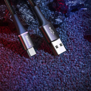 Baseus Halo Braided USB 2.0 to micro USB Cable Μαύρο 2m