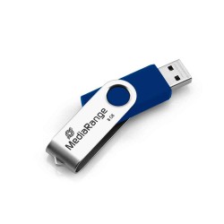 MediaRange USB flash drive, 8GB, blue/silver (MR908-BLUE) MediaRange USB flash drive, 8GB, blue/silver (MR908-BLUE)