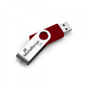 MediaRange USB flash drive, 8GB, red/silver (MR908-RED)