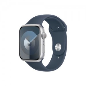 Apple Watch Series 9 GPS 45mm Silver Alu Case, Storm Blue Sport Band S/M EU MR9D3