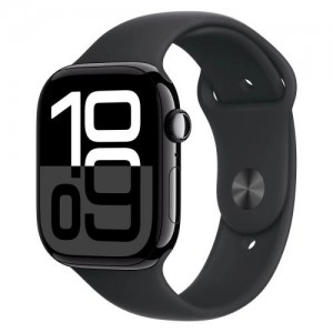 Apple Watch Series 10 GPS 46mm Jet Black Alu Case, Black Sport Band S/M EU MWWE3