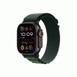 Apple Watch Ultra 2 LTE 49mm Titanium Balck Case with Dark Green Alpine Loop Large EU MX4T3