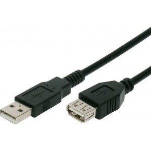 Powertech USB 2.0 Cable USB-A male - USB-A female Μαύρο 1.5m (CAB-U011)