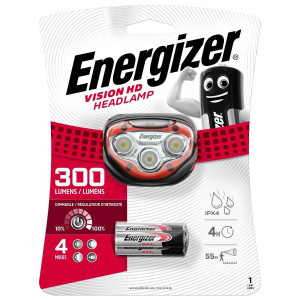 Φακός Κεφαλής Energizer Vision HD 3 Led 300 Lumens IPX4 με Μπαταρίες AAA 3 Τεμ. Κόκκινο