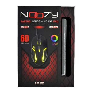 Ενσύρματο Ποντίκι Gaming Noozy GM-32 6D με 6 Πλήκτρα, 3200 DPI και Mousepad