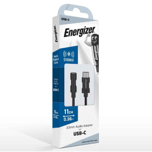 Αντάπτορας Hands Free Energizer C112CABK USB-C σε 3.5 mm Συμβατό με όλες τις Συσκευές USB-C  Μαύρο