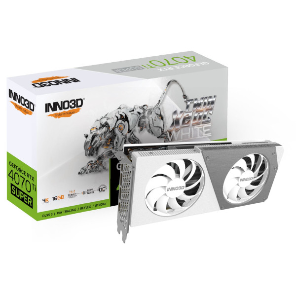 Inno 3D GeForce RTX 4070 Ti Super 16GB GDDR6X Twin X2 OC White Κάρτα Γραφικών (N407TS2-166XX-186156W)