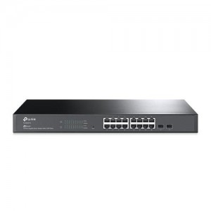 TP-LINK JetStream 16-Port Gigabit Smart Switch with 2 SFP Slots Black (TL-SG2218)