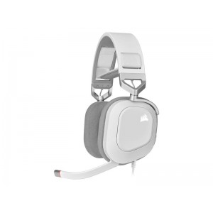 Corsair HS80 RGB Over Ear Gaming Headset με σύνδεση USB Λευκό (CA-9011238-EU)