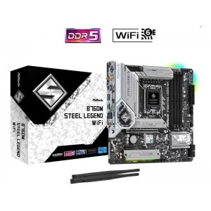 Asrock B760M Steel Legend WiFi Motherboard Micro ATX με Intel 1700 Socket (B760M STEEL LEGEND WIFI)