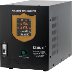 Kemot PROsinus-2200 UPS 2200VA 1600W με 2 Schuko Πρίζες (URZ3431B)