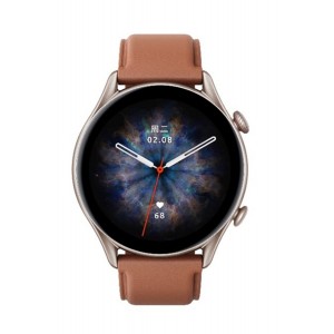 Amazfit GTR 3 Pro Aluminium Αδιάβροχο Smartwatch με Παλμογράφο (Brown Leather)