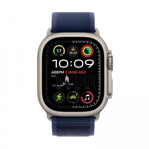 Apple Watch Ultra 2 2024 Titanium 49mm Αδιάβροχο με eSIM και Παλμογράφο (Natural με Blue Trail Loop (M/L)) (MX4L3FD/A)