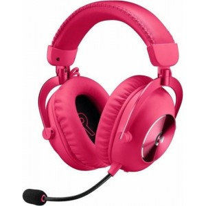 Logitech Pro X 2 Lightspeed Ασύρματο Over Ear Gaming Headset με σύνδεση 3.5mm / Bluetooth Ροζ (981-001275)