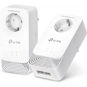 TP-LINK PG2400P KIT v1 Powerline Διπλό για Ενσύρματη Σύνδεση με Passthrough Πρίζα και 2 Θύρες Gigabit Ethernet (PG2400P KIT(EU))