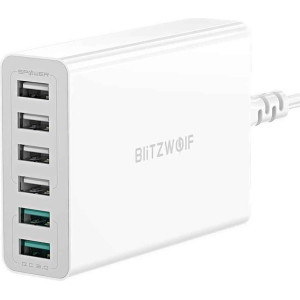 Φορτιστής Blitzwolf BW-S15 6x USB , QC 3.0, 60 W (λευκό)