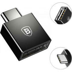 Baseus Exquisite Προσαρμογέας USB Σε USB-C 2.4A (Μαύρο)