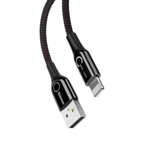 Baseus C-shaped Lightning Cable WIth LED Lamp 2.4A 1m (Μαύρο)