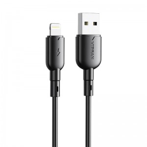 USB to Lightning cable Vipfan Colorful X11, 3A, 1m (black)