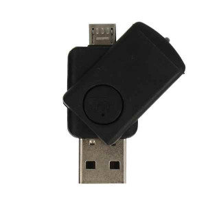 Micro SD Cards Reader > micro USB / USB 2.00 - CR08 Μαύρο - OEM - Μαύρο - Card Reader