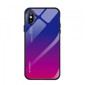 Glass Case Apple iPhone XR Μπλε / Ματζέντα