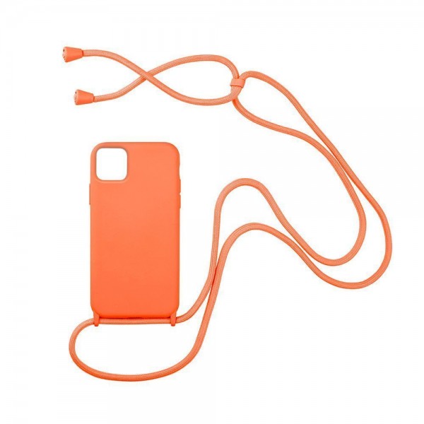 Θήκη Σιλικόνης με Κορδόνι CarryHang Sonique Apple iPhone 11 Πορτοκαλί