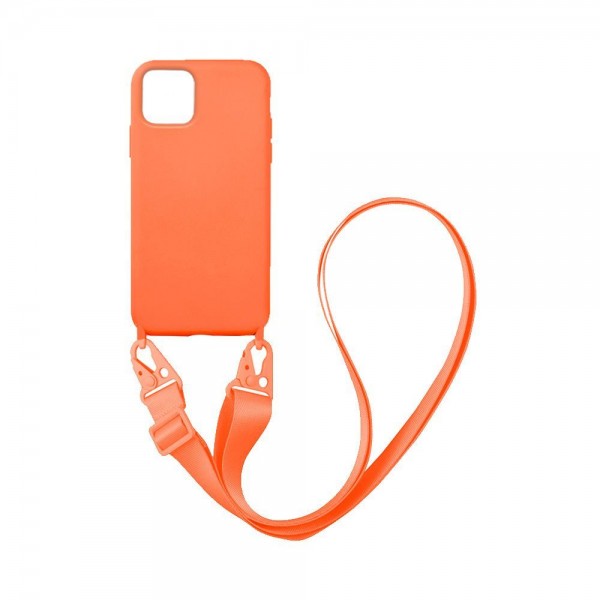 Θήκη Σιλικόνης με Strap CarryHang Sonique Apple iPhone 11 Πορτοκαλί