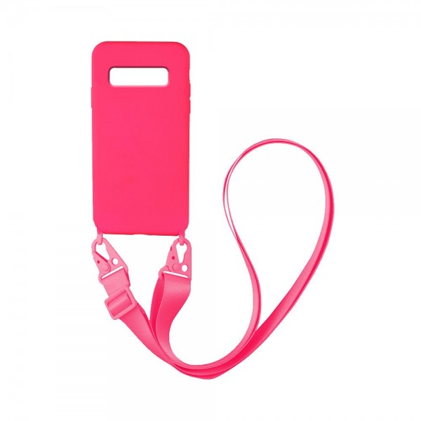 Θήκη Σιλικόνης με Strap CarryHang Sonique Samsung Galaxy S10 Plus Φούξια