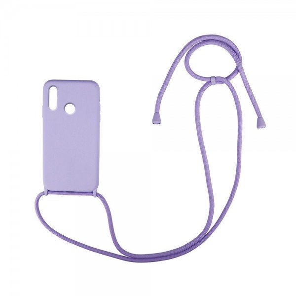 Θήκη Σιλικόνης με Κορδόνι CarryHang Sonique Huawei P Smart 2019 / Honor 10 Lite Λιλά