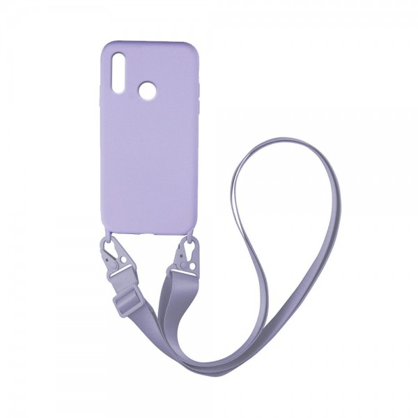 Θήκη Σιλικόνης με Strap CarryHang Sonique Huawei P Smart 2019 / Honor 10 Lite Λιλά
