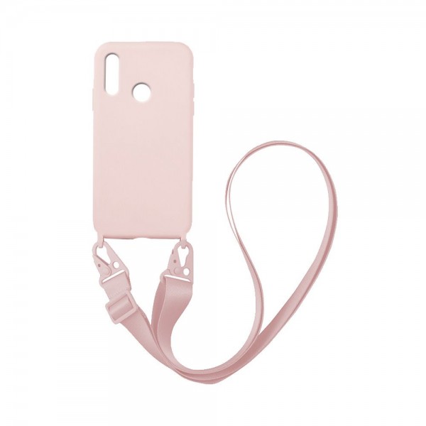 Θήκη Σιλικόνης με Strap CarryHang Sonique Huawei P Smart 2019 / Honor 10 Lite Ροζ
