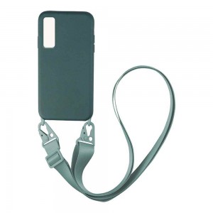 Θήκη Σιλικόνης με Strap CarryHang Sonique Huawei P Smart 2021 Πράσινο Σκούρο