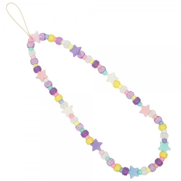 Βραχιόλι Λουράκι Κινητού Phone Strap Jewelry 44cm Colorful Pearl Star