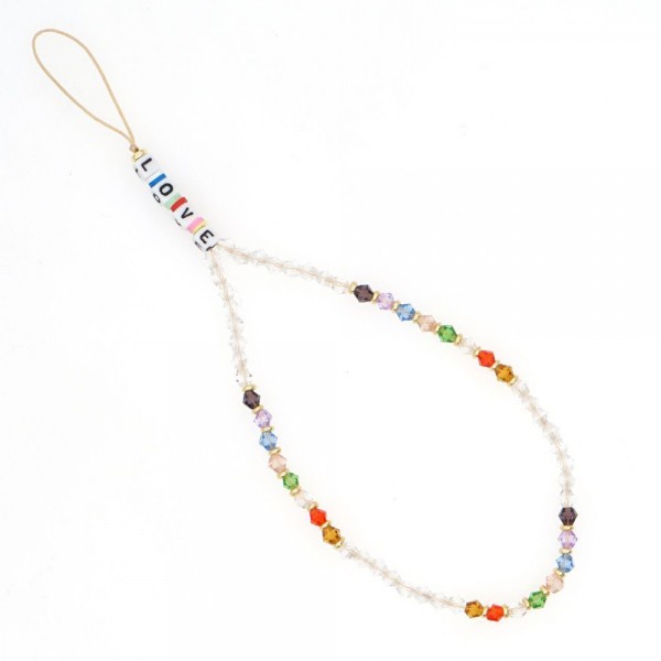 Βραχιόλι Λουράκι Κινητού  Phone Strap Jewelry 24cm Crystal Love