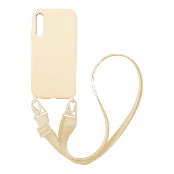 Θήκη Σιλικόνης με Strap CarryHang Sonique Samsung Galaxy A50 / Galaxy A50S / Galaxy A30S Μπεζ