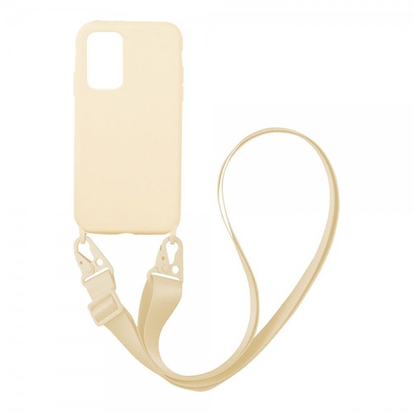 Θήκη Σιλικόνης με Strap CarryHang Sonique Xiaomi Redmi Note 10 / Redmi Note 10s / Poco M5s Μπεζ