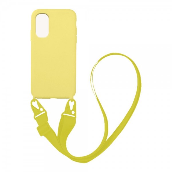 Θήκη Σιλικόνης με Strap CarryHang Sonique Xiaomi Redmi Note 10 5G / Poco M3 Pro 5G Κίτρινο