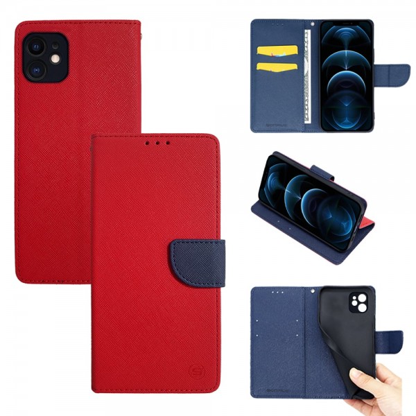 Θήκη Πορτοφόλι Sonique Trend Wallet Apple iPhone 11 Κόκκινο / Σκούρο Μπλε