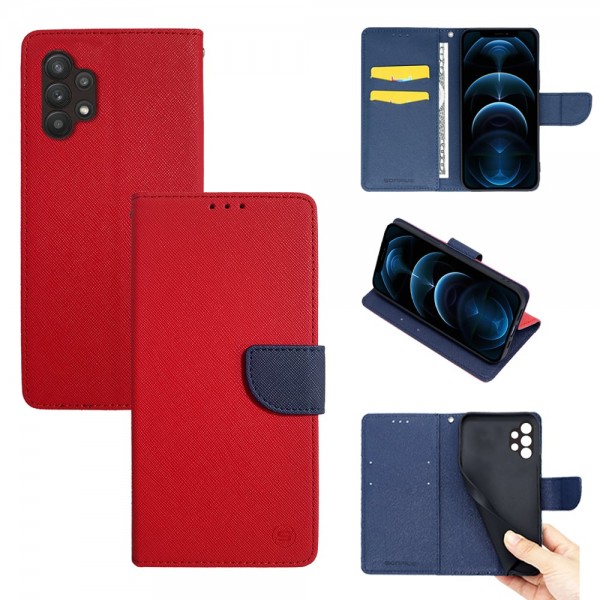 Θήκη Πορτοφόλι Sonique Trend Wallet Samsung Galaxy A32 4G Κόκκινο / Σκούρο Μπλε