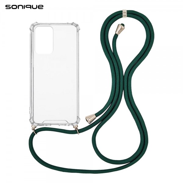 Θήκη Σιλικόνης με Κορδόνι Sonique Armor Clear Samsung Galaxy M23 5G Πράσινο Σκούρο