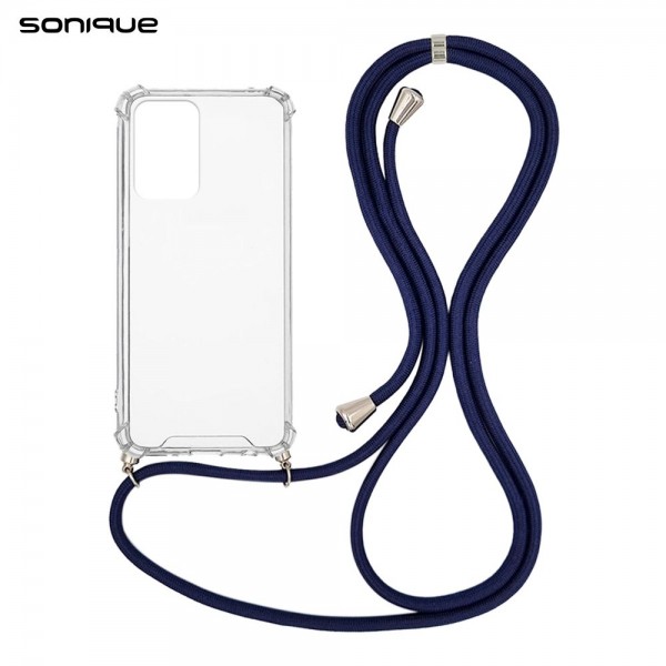 Θήκη Σιλικόνης με Κορδόνι Sonique Armor Clear Samsung Galaxy M23 5G Μπλε Σκούρο