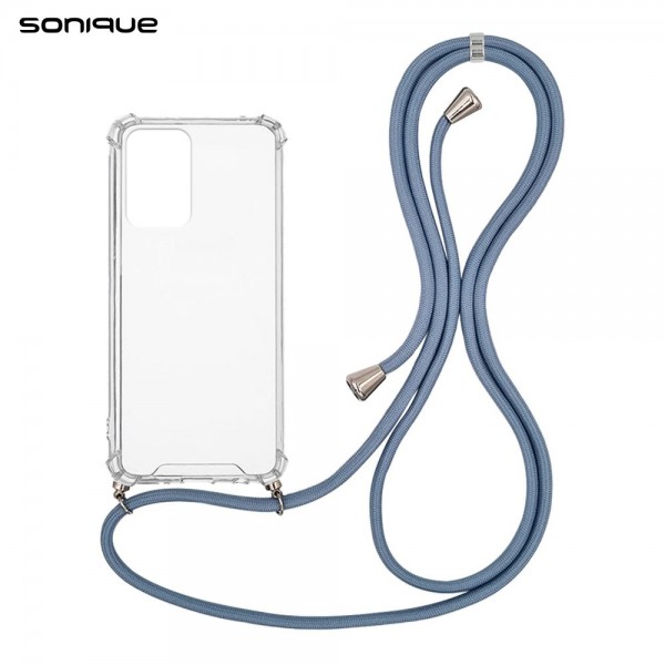 Θήκη Σιλικόνης με Κορδόνι Sonique Armor Clear Samsung Galaxy M23 5G Μπλε Γκρι