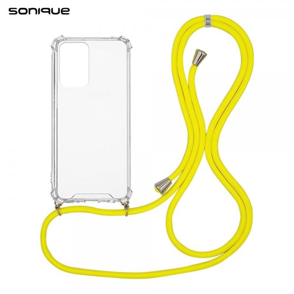 Θήκη Σιλικόνης με Κορδόνι Sonique Armor Clear Samsung Galaxy M23 5G Κίτρινο