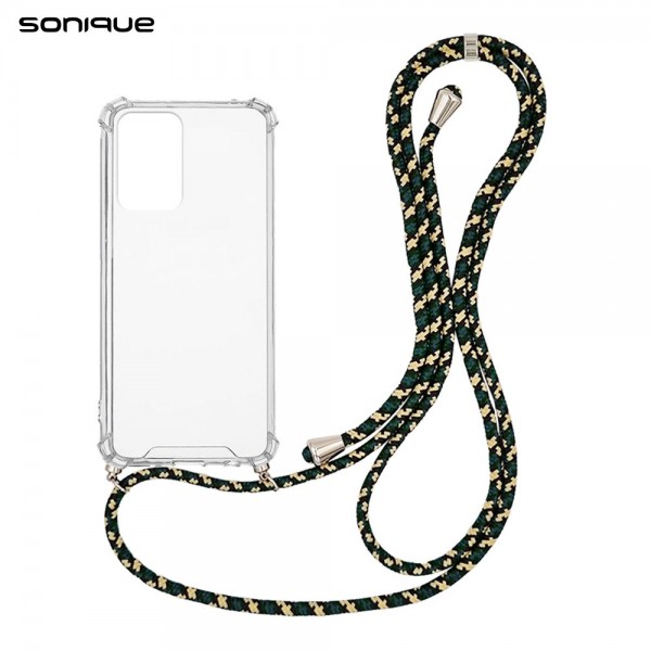 Θήκη Σιλικόνης με Κορδόνι Sonique Armor Clear Samsung Galaxy M23 5G Rainbow Πράσινο
