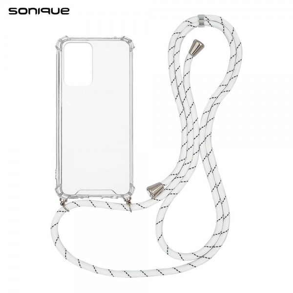 Θήκη Σιλικόνης με Κορδόνι Sonique Armor Clear Samsung Galaxy M23 5G Rainbow Λευκό