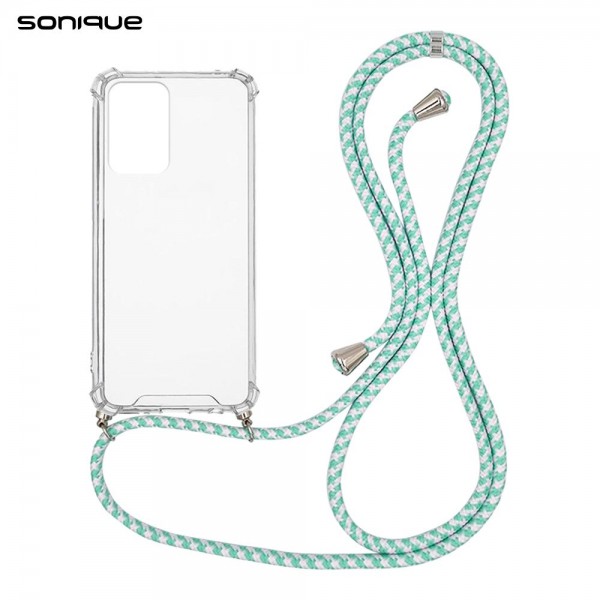 Θήκη Σιλικόνης με Κορδόνι Sonique Armor Clear Samsung Galaxy M23 5G Rainbow Βεραμάν